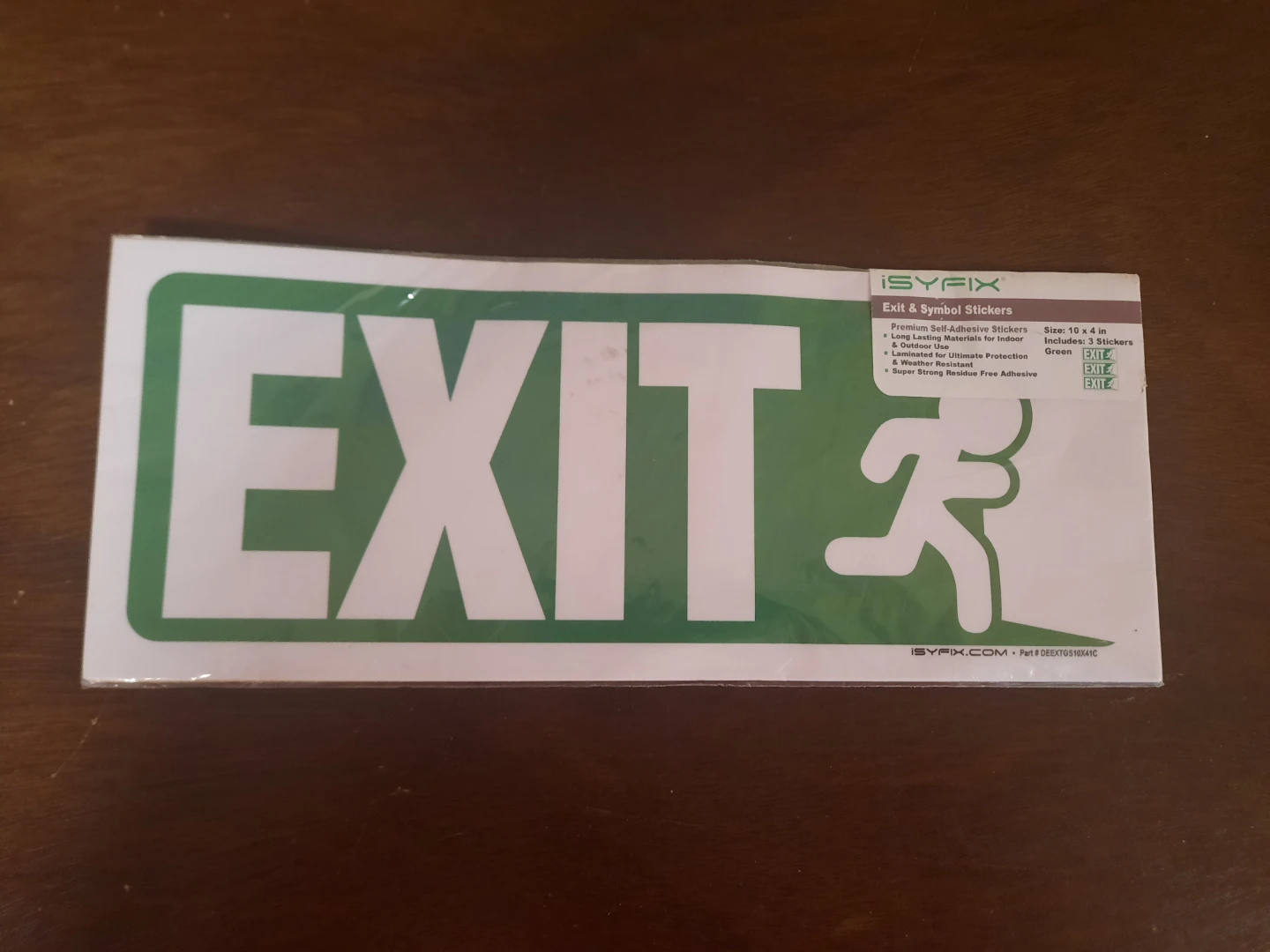 Exit & Symbol Stickers - 10 x 4 in (3 Pack)