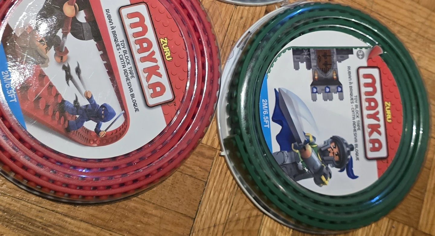 NEW Mayka Toy Block Tape - Red & Green