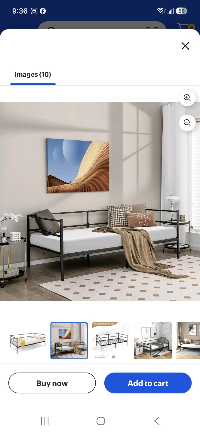 Black Metal Daybed Frame - photo 2