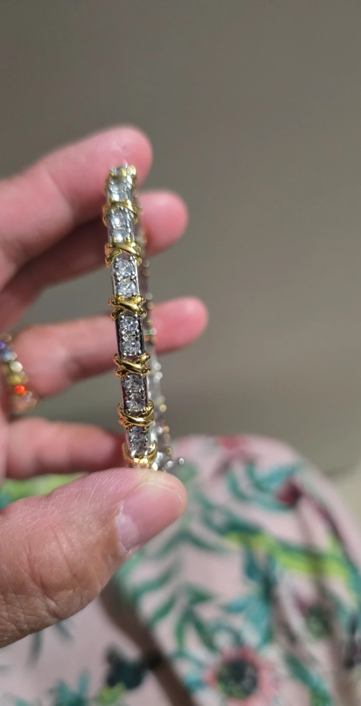 Two-Tone Simulated Diamond Eternity Band - photo 3