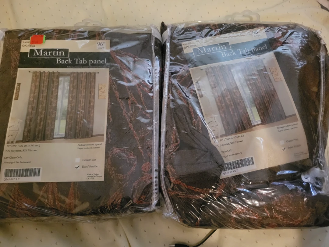 Martin Back Tab Panel Curtains - 52" x 96" (Rust)