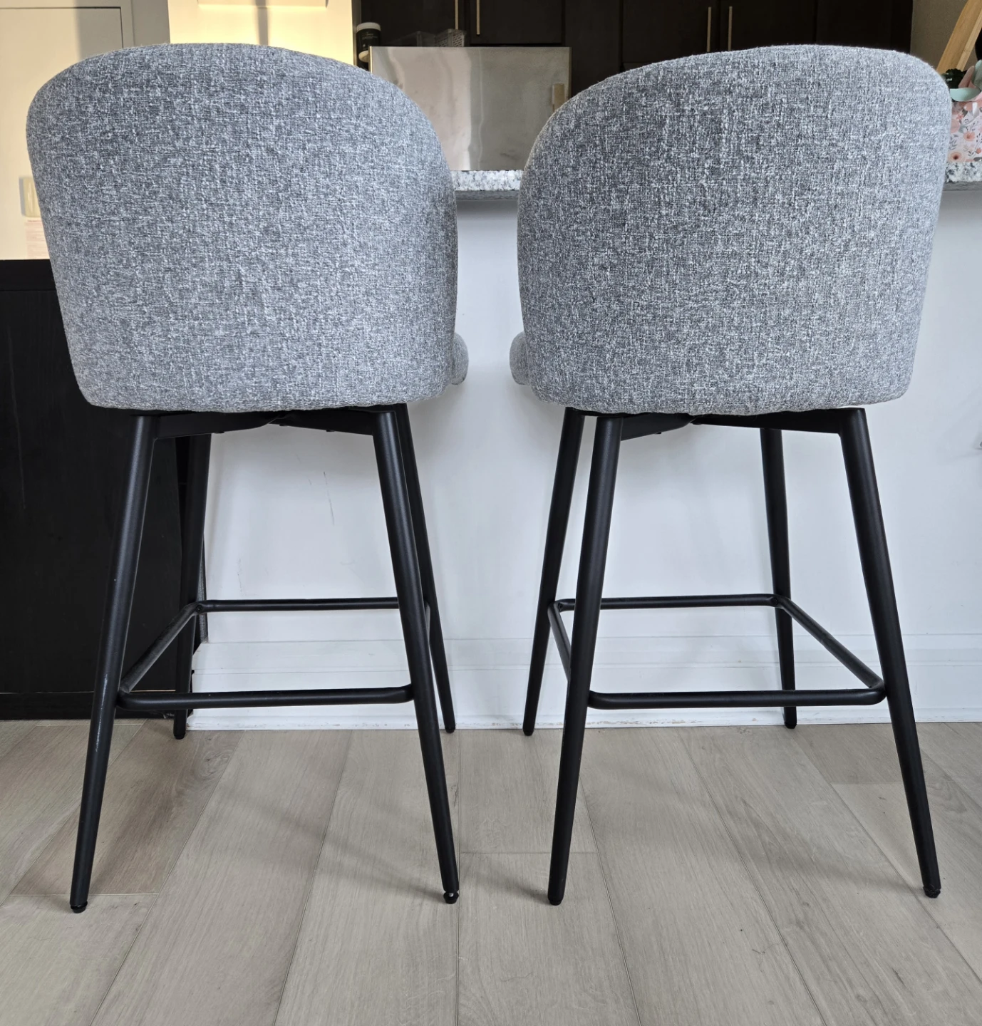 Set of 2 Grey Swivel Bar Stools - photo 4