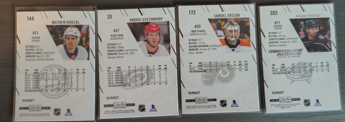 2023-24 OPC Platinum Sunset- 4 Card Lot - photo 2