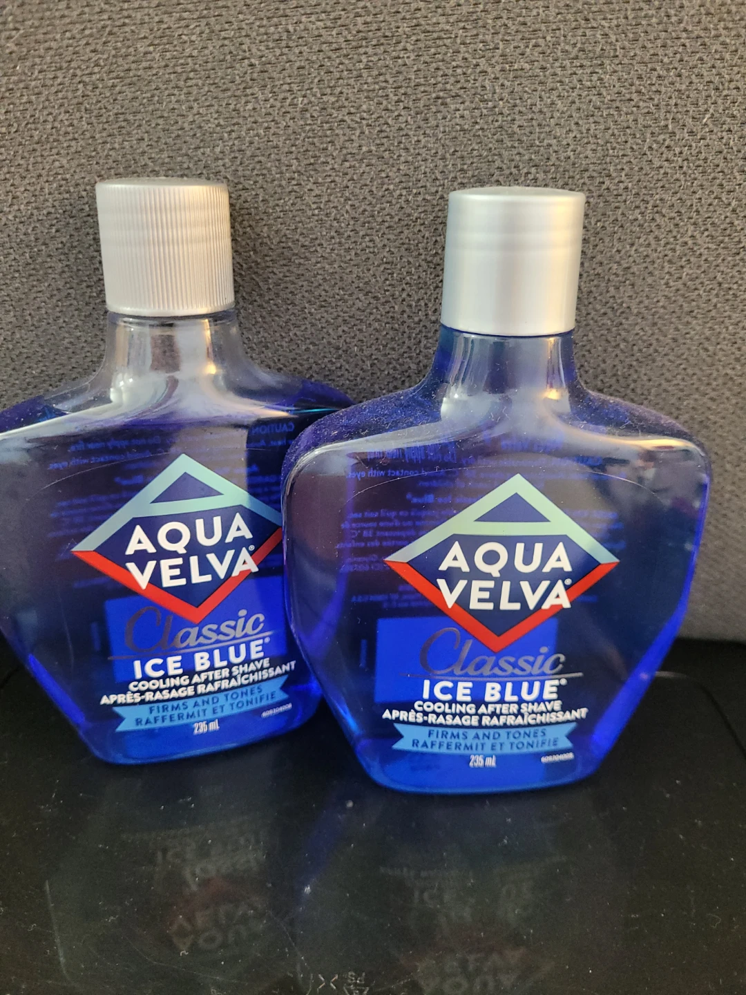 Two bottles of Aqua Velva Classic Ice Blue $7 per bottle