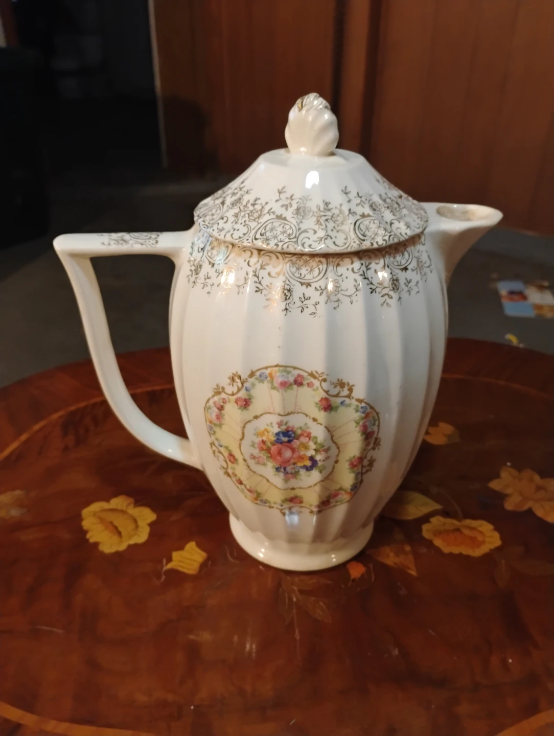 Vintage Floral Porcelain Teapot