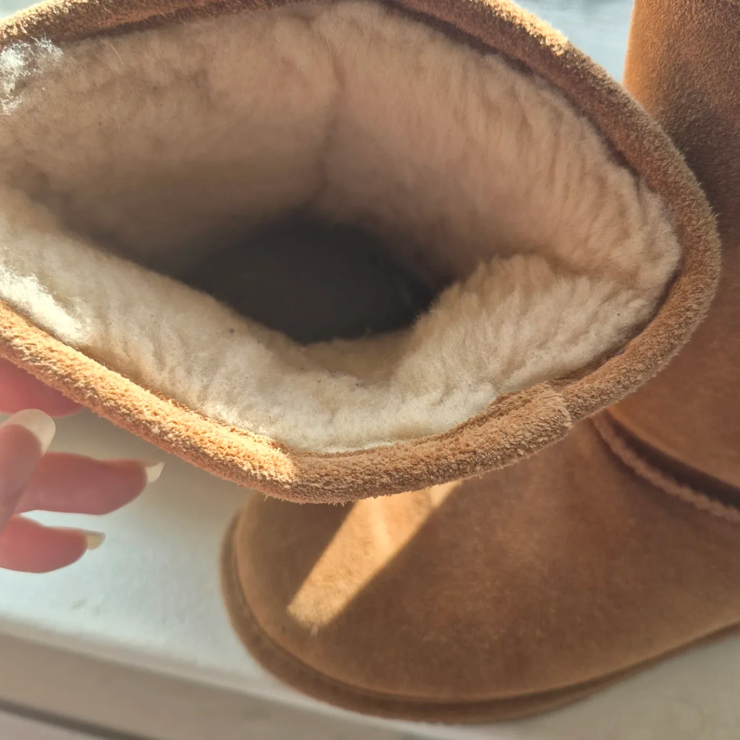 Bearpaw Tan Suede Boots Size 6 - photo 2