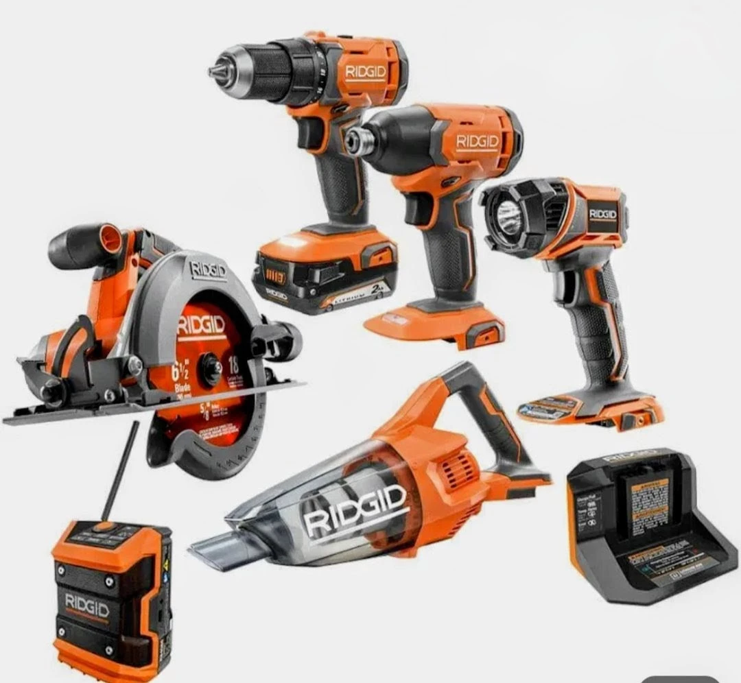 18V Ridgid Cordless 6 TOOL Contractor Set - photo 2