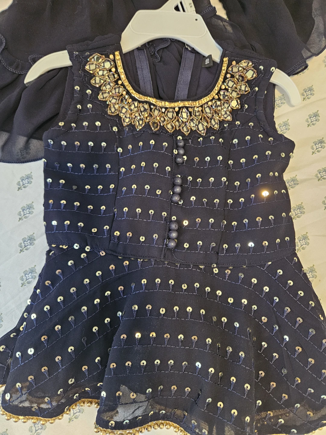 Girl dark blue Traditional Outfit 2 peice.