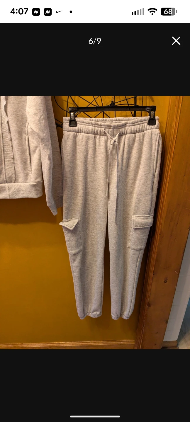VOGO Heather Gray Zip-Up Hoodie and Cargo Jogger Sweatsuit - photo 4