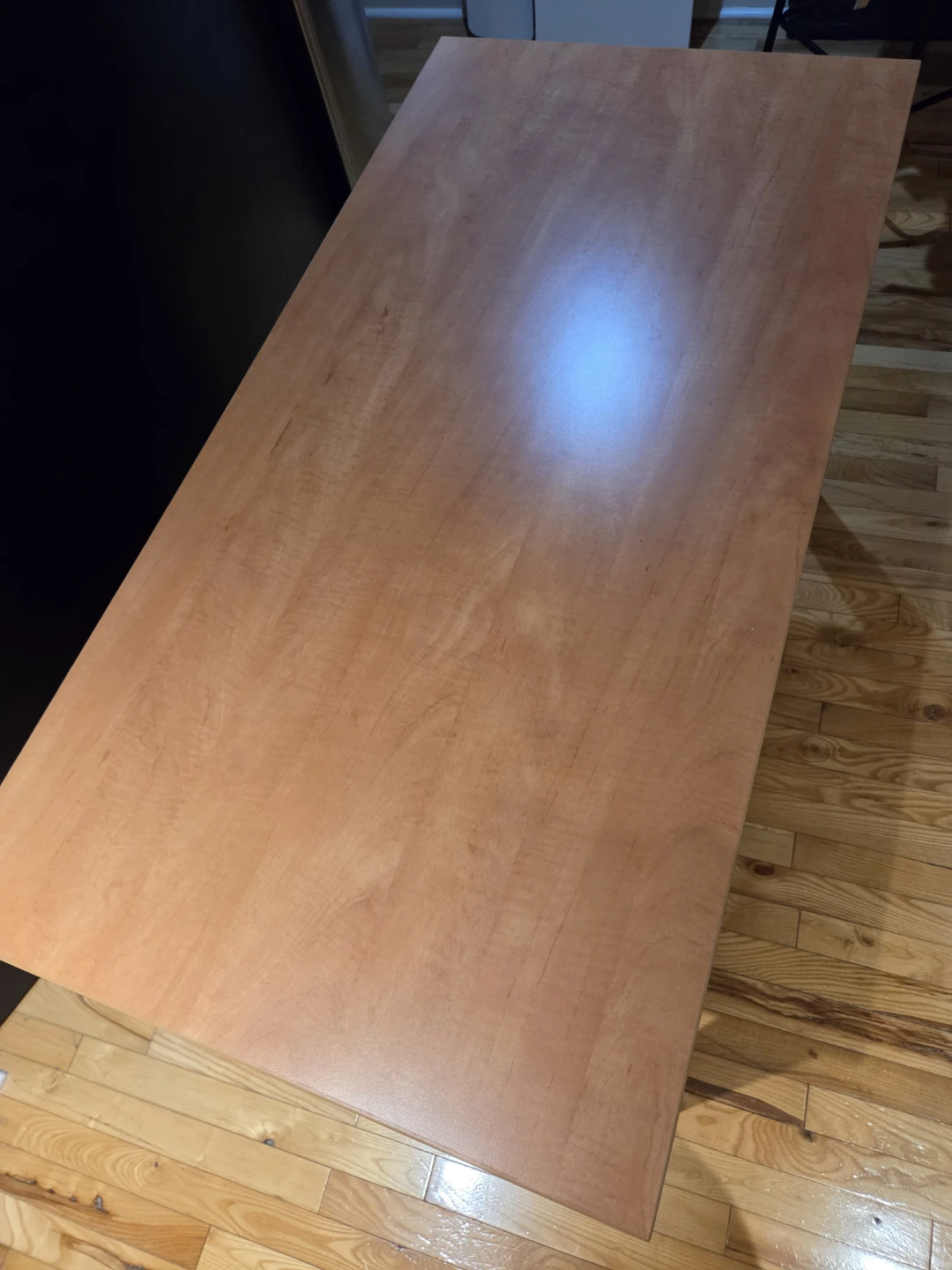 Modern Wood-Look Table / Desk with Black Metal Legs - photo 3