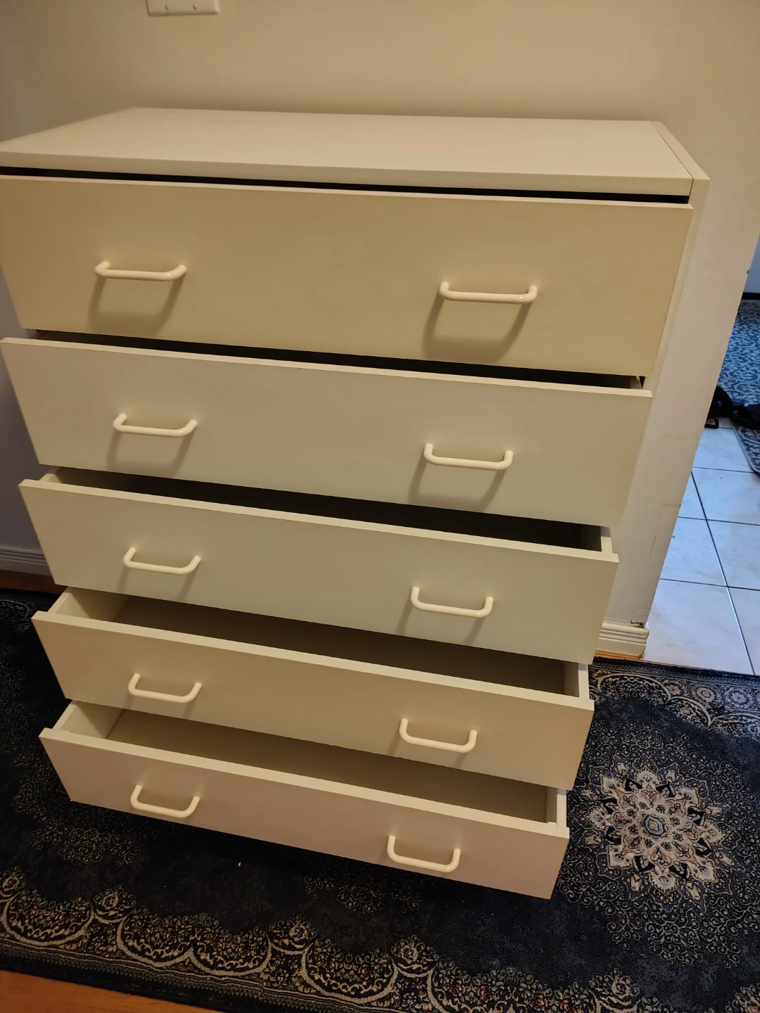 White 5-Drawer Dresser
