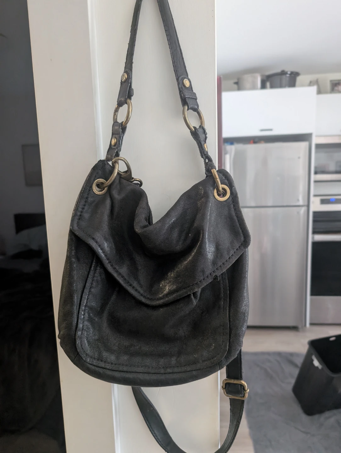 Fossil Black Leather Crossbody Bag