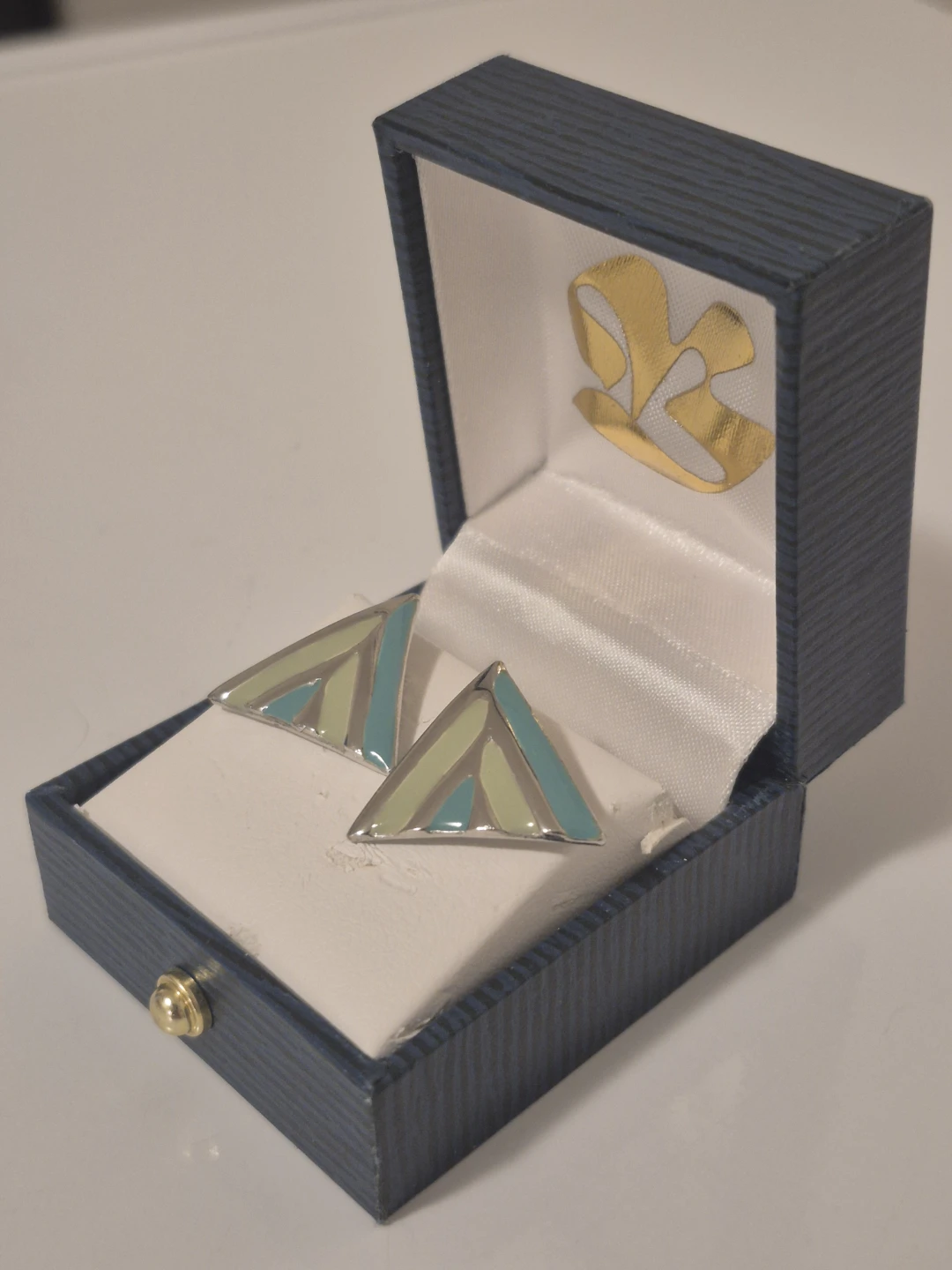 Triangle Enamel Stud Earrings 🏈 - photo 2