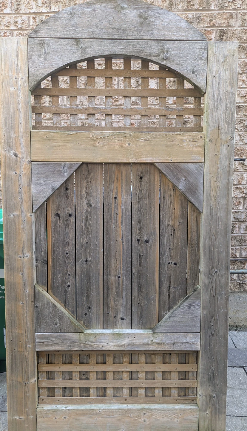 Wooden Garden Gate with Lattice Detail