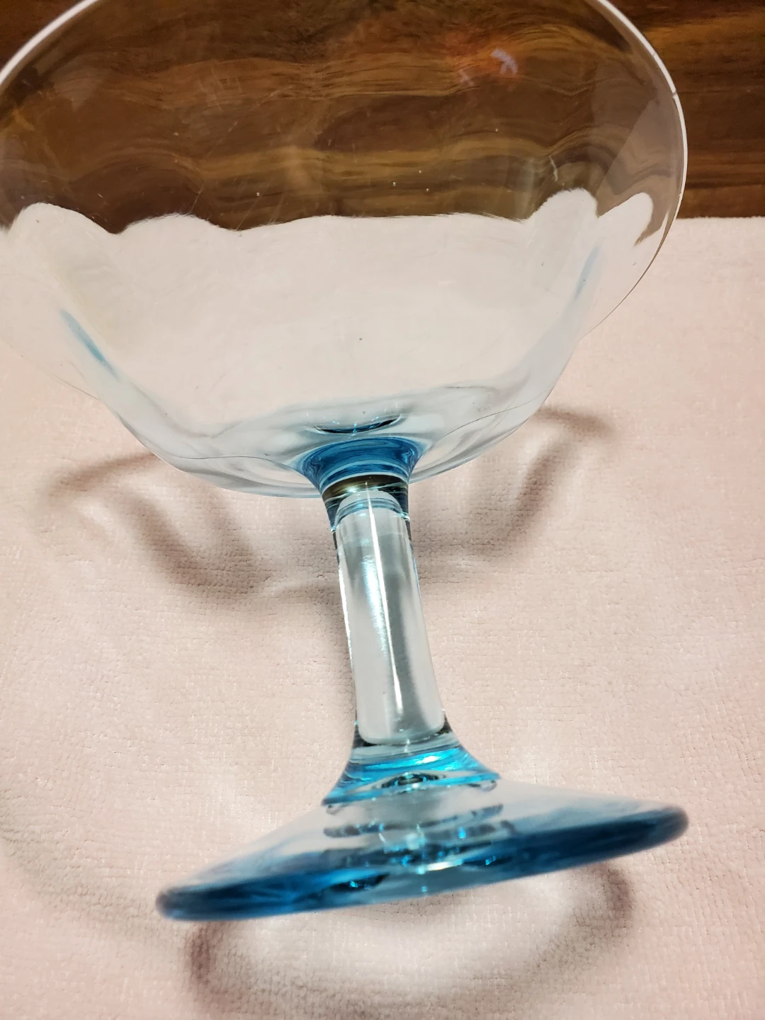 Vintage Blue Stemmed Glass Bowl - photo 4