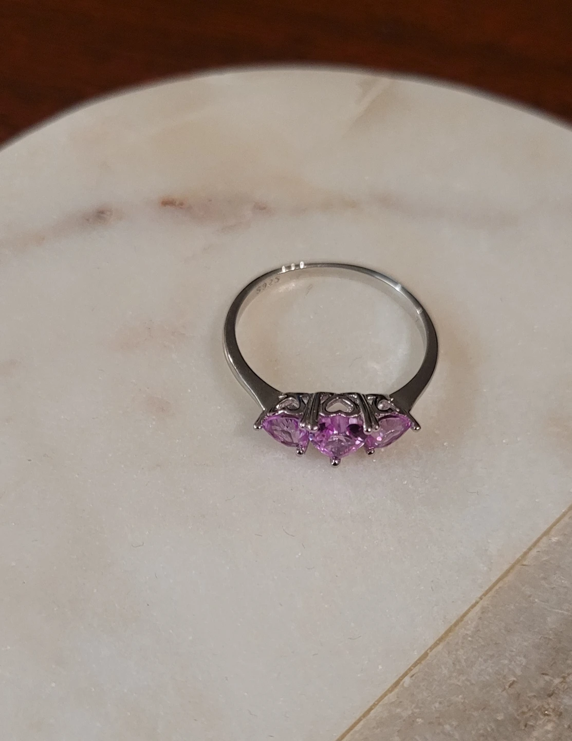 Sterling Silver Pink Gemstone Ring