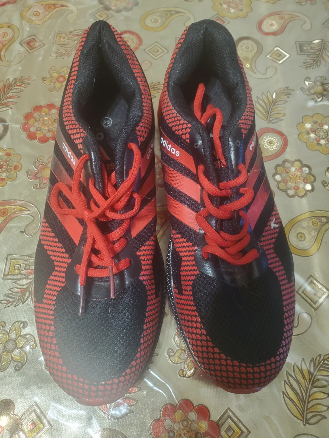 Adidas running shoes black and red