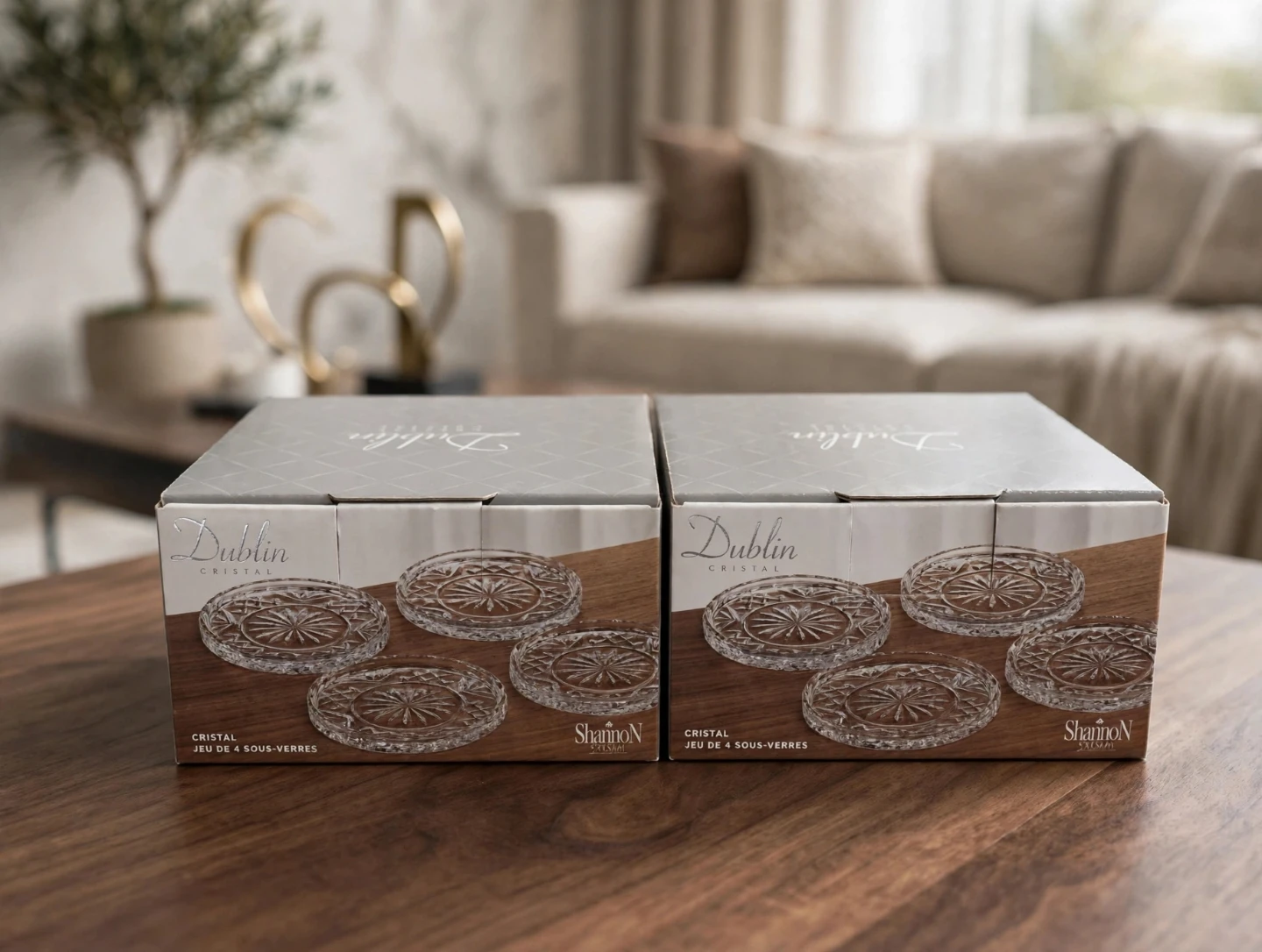 Shannon Dublin Crystal Coaster Set (2 boxes)