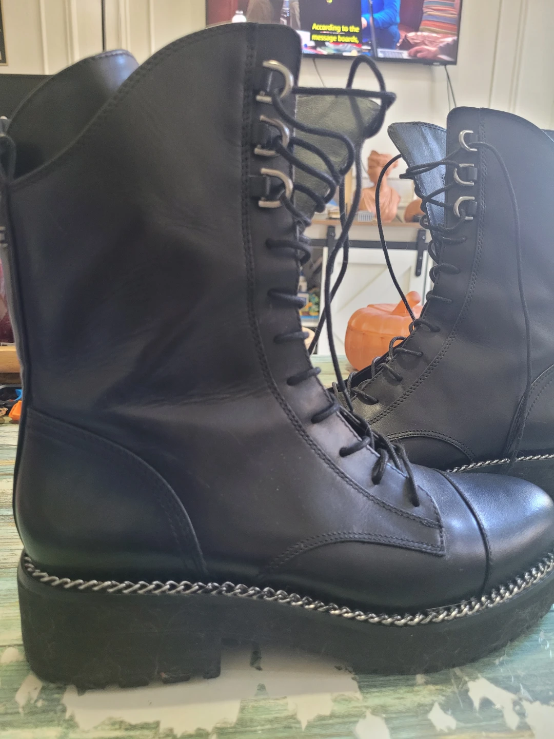 Sam Edelman Black Lace-Up Boots Size 9 - photo 3