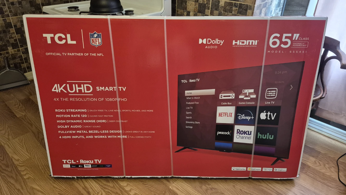 TCL 65 inch 4K UHD Roku Smart TV