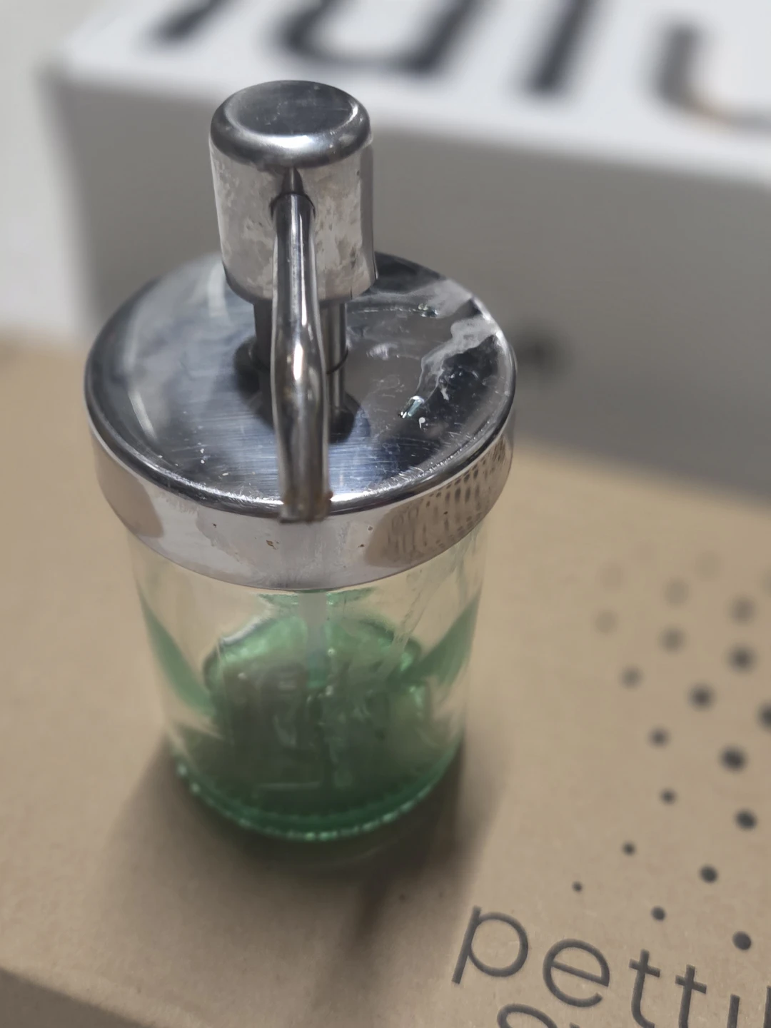 Glass Soap Dispenser with Chrome Pump - photo 3