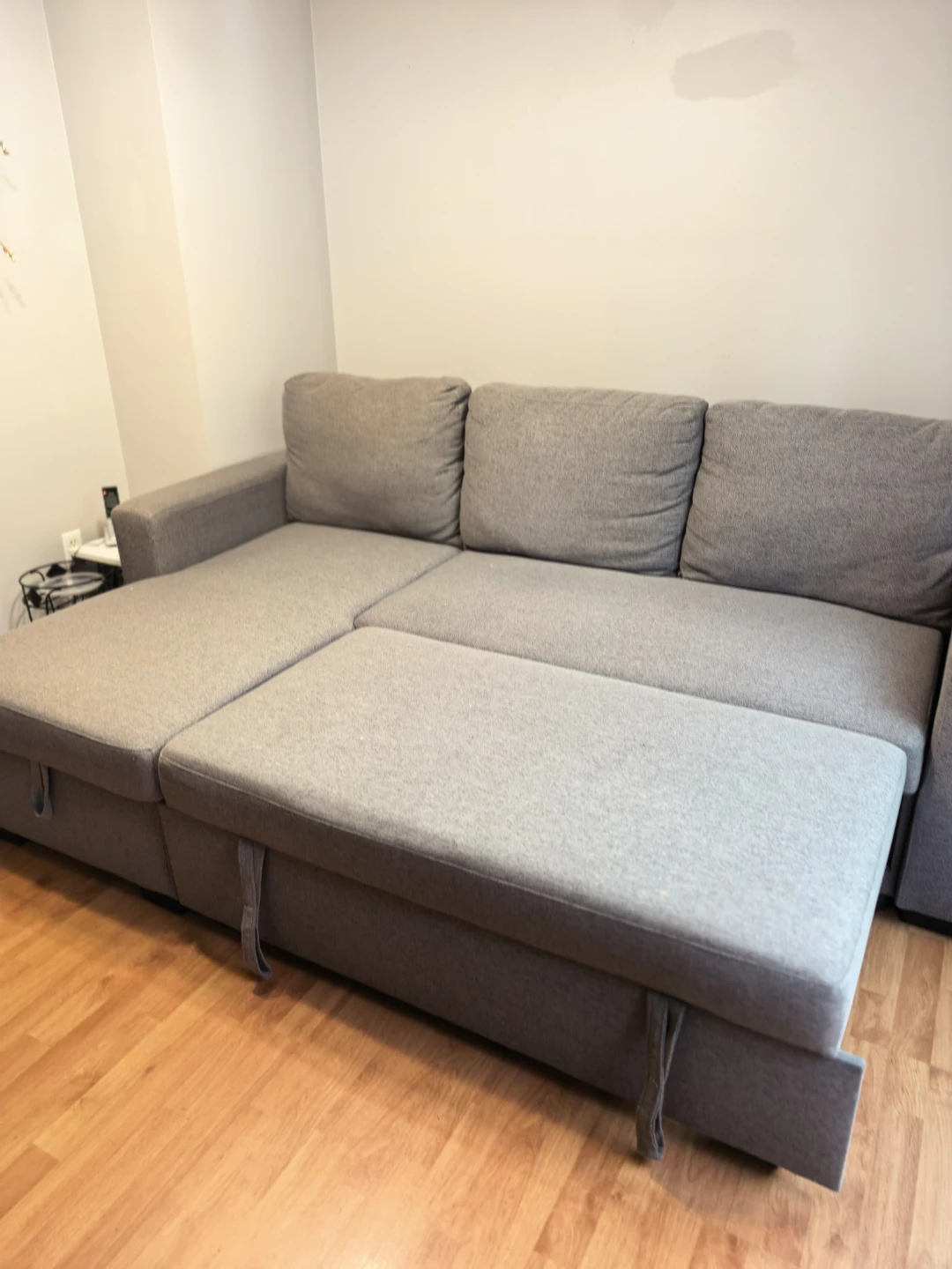 Grey Sectional Sofa with Storage Ottoman