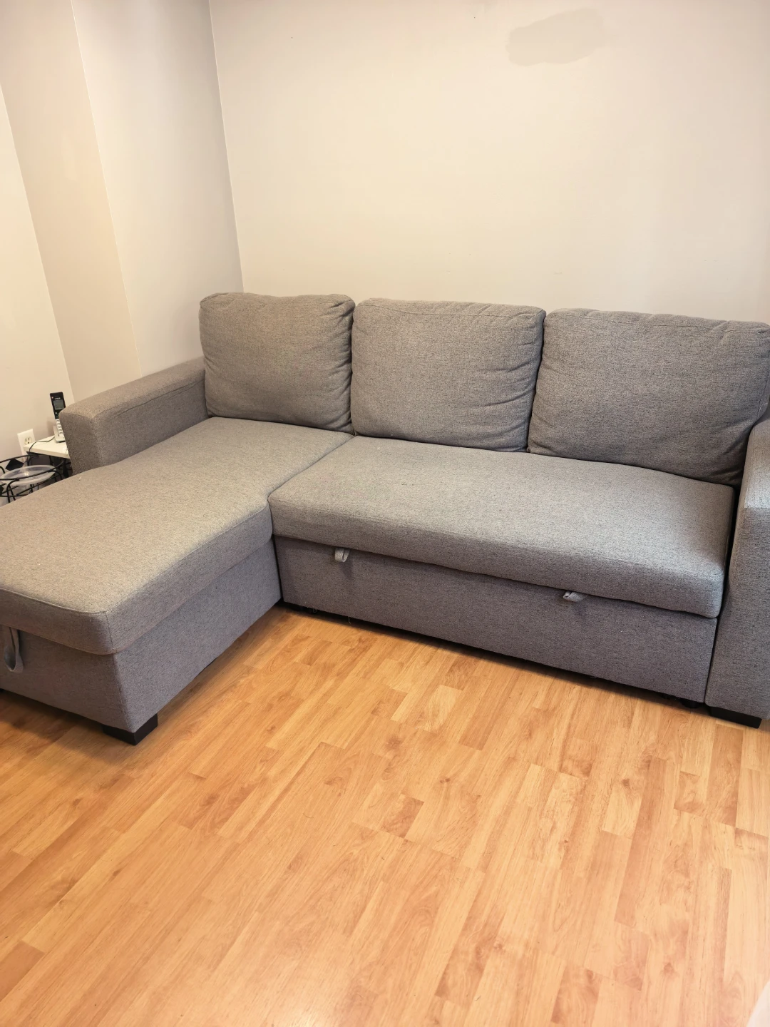 Grey Sectional Sofa with Storage Ottoman - photo 2