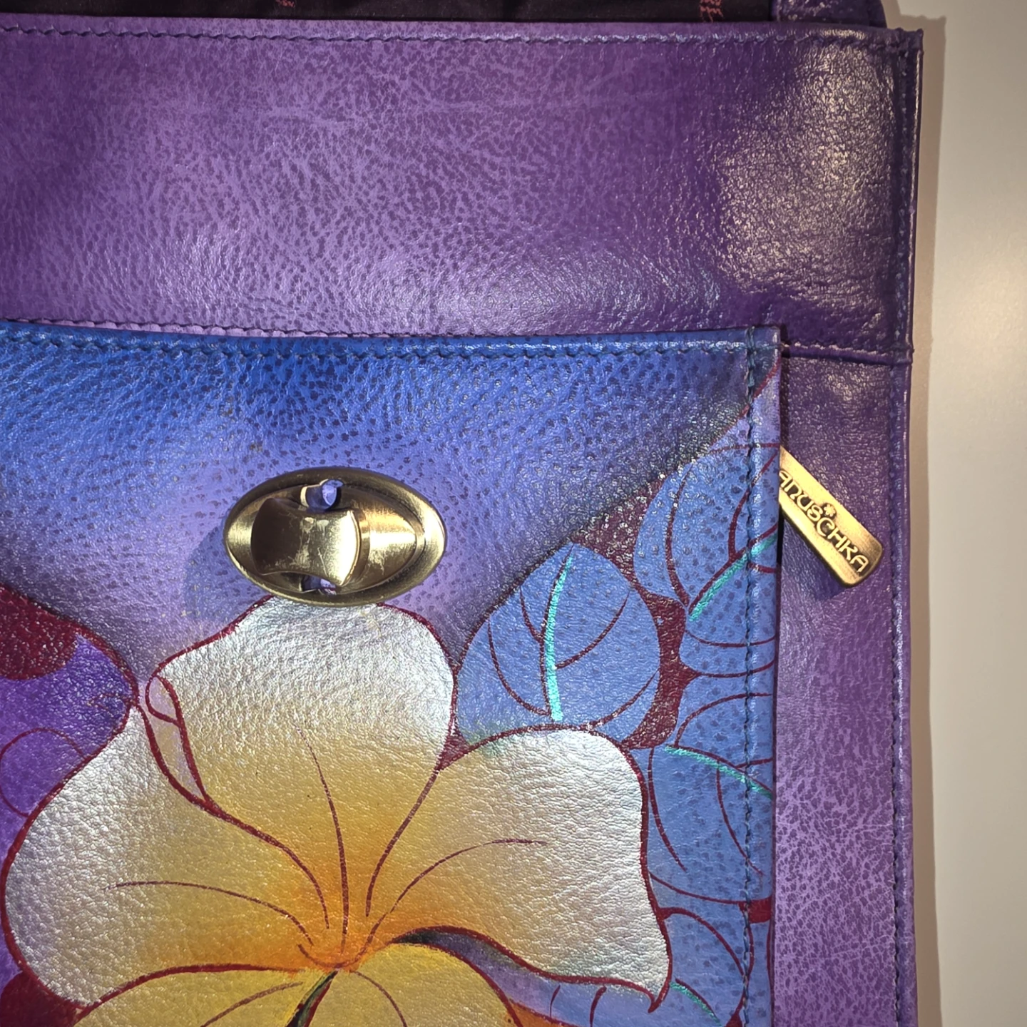 Anuschka Hand-Painted Leather Crossbody Bag - photo 3