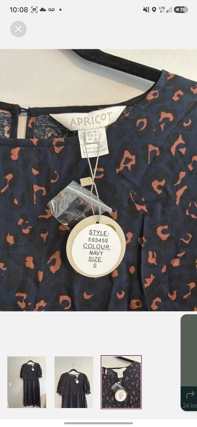 Apricot Navy Animal Print Dress - photo 3