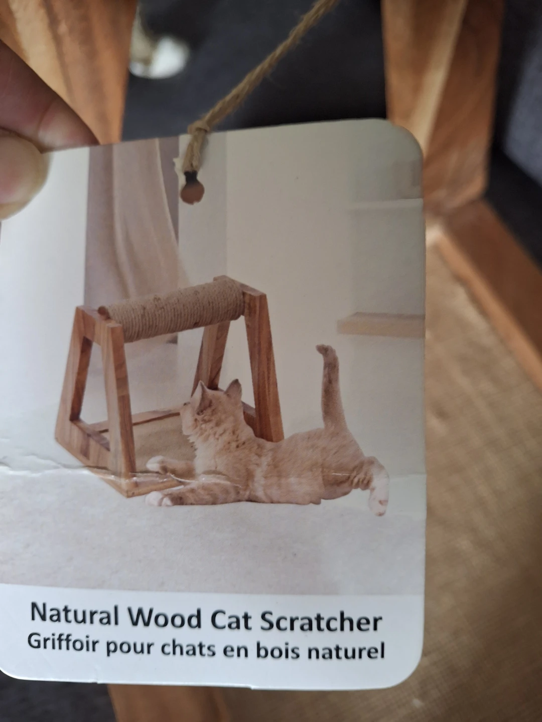Natural Wood Cat Scratcher