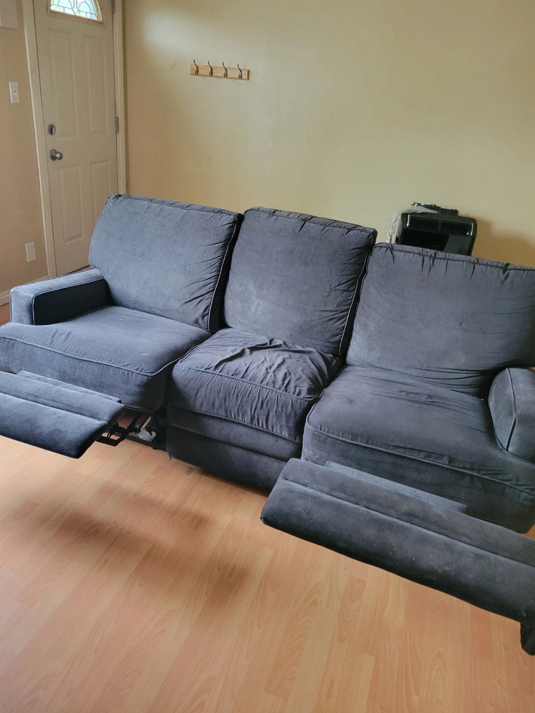 Dark Grey Three-Seater Reclining Sofa - photo 2