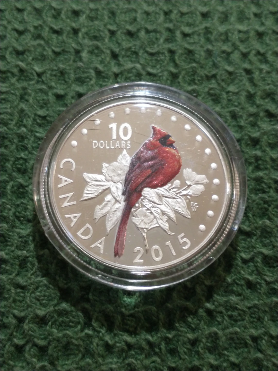 2015 Canada 10 Dollars Fine Silver Coin Cardinal KM #1888 - photo 2