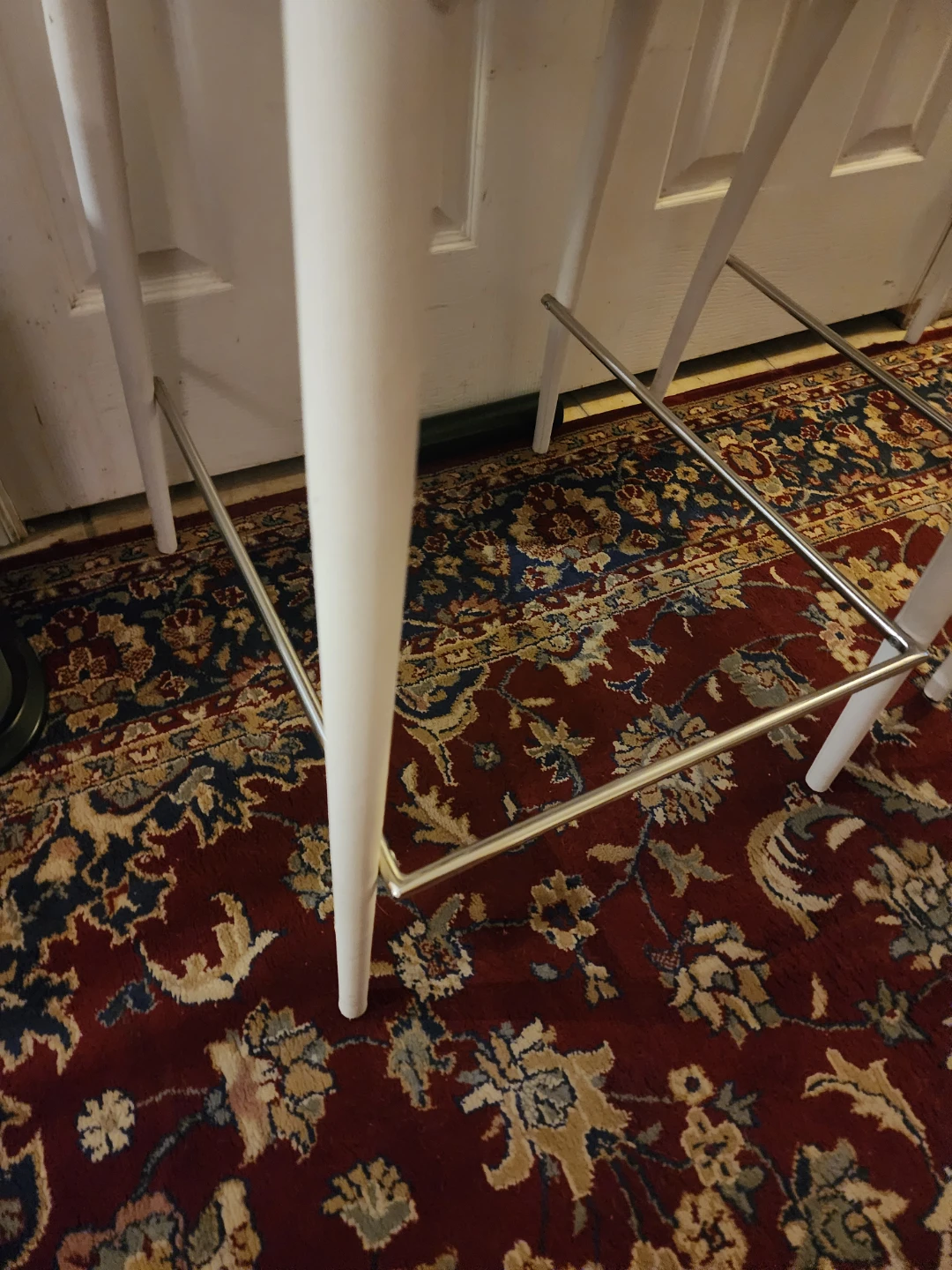 Pair of Structube White Faux Leather Counter Stools - photo 3