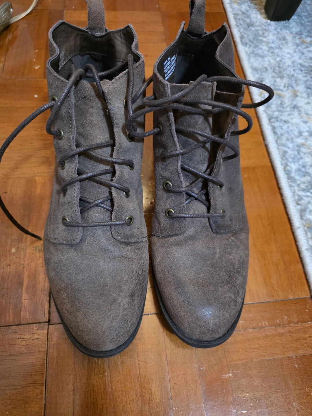 Steve Madden Rool Brown Suede Leather Lace-Up Ankle Boots
