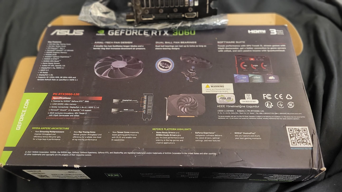 ASUS Phoenix RTX 3060 12GB V2 - $325 OBO - photo 4