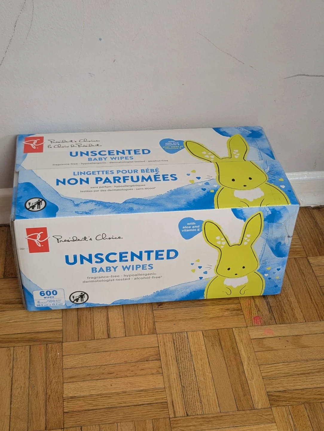President's Choice Unscented Baby Wipes 600 Count (Box unopened)