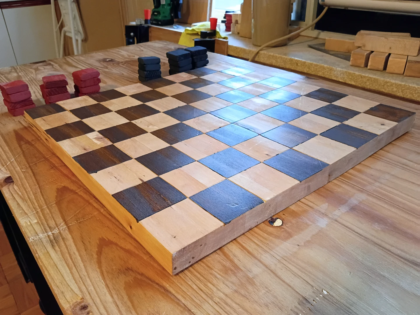 Handmade checker board