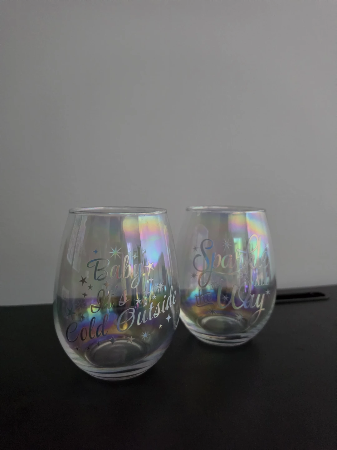 Set of 2 Iridescent Stemless Wine Glasses - photo 2