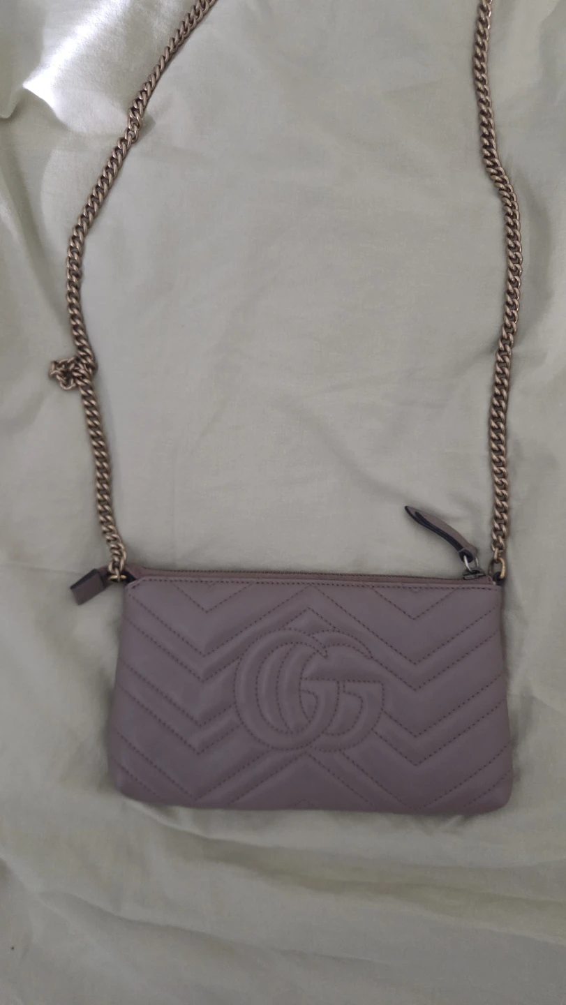 GG Marmont Leather Pouch with Chain - photo 3