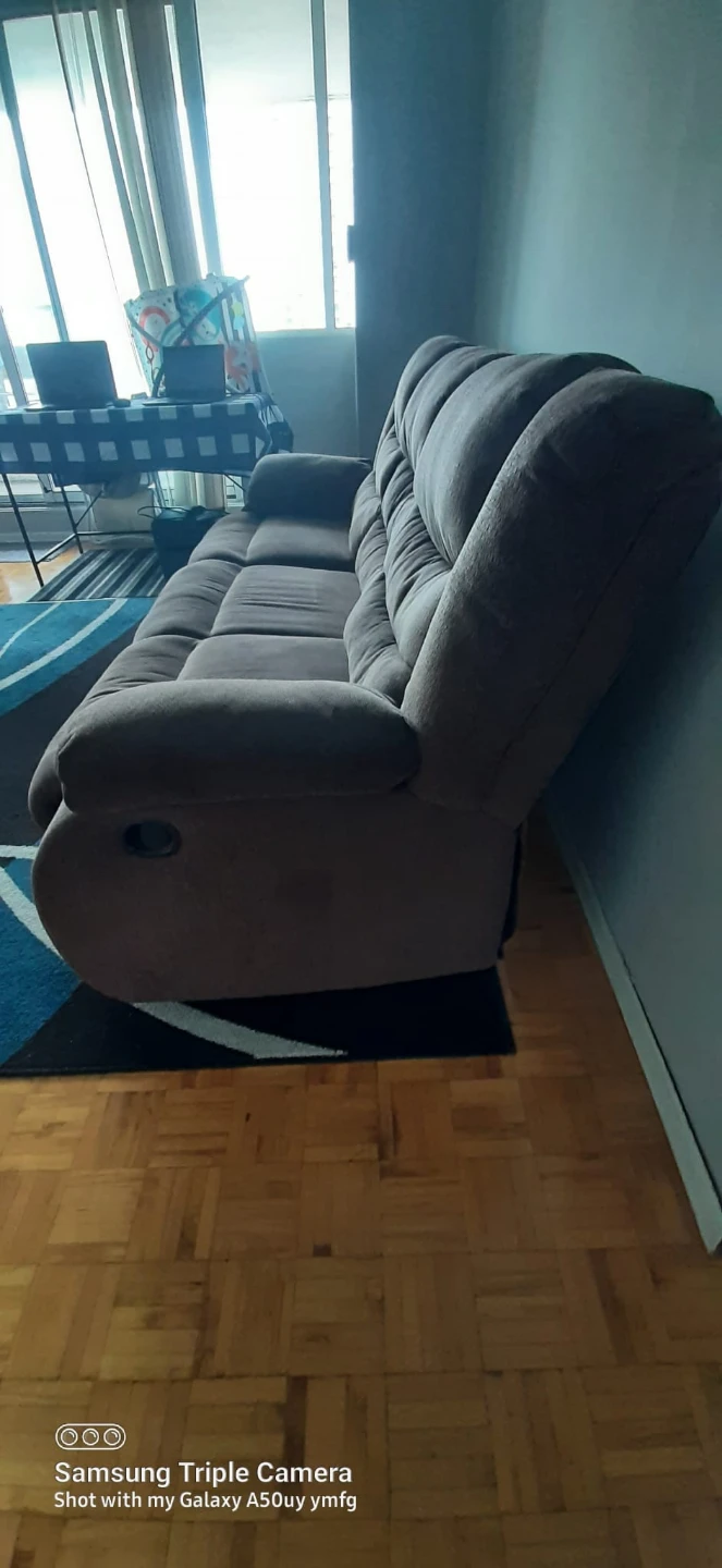 Brown reclining sofa - photo 4