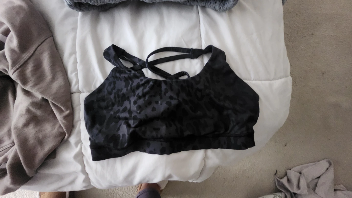 Lululemon Black Leopard Print Sports Bra