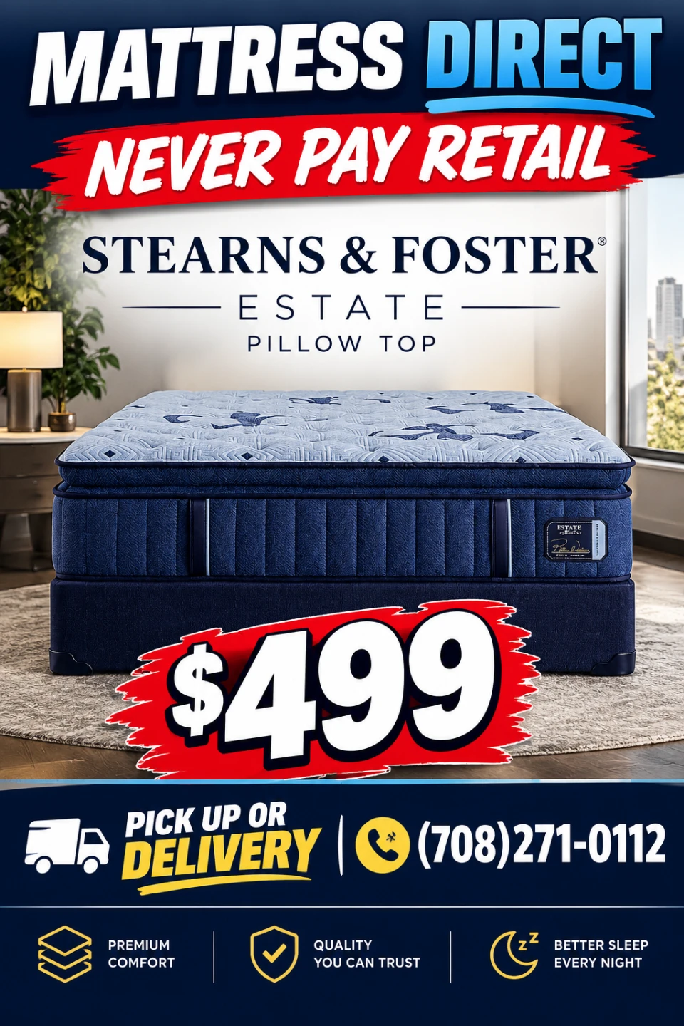 Queen Stearns And Foster Estate Pillow Top