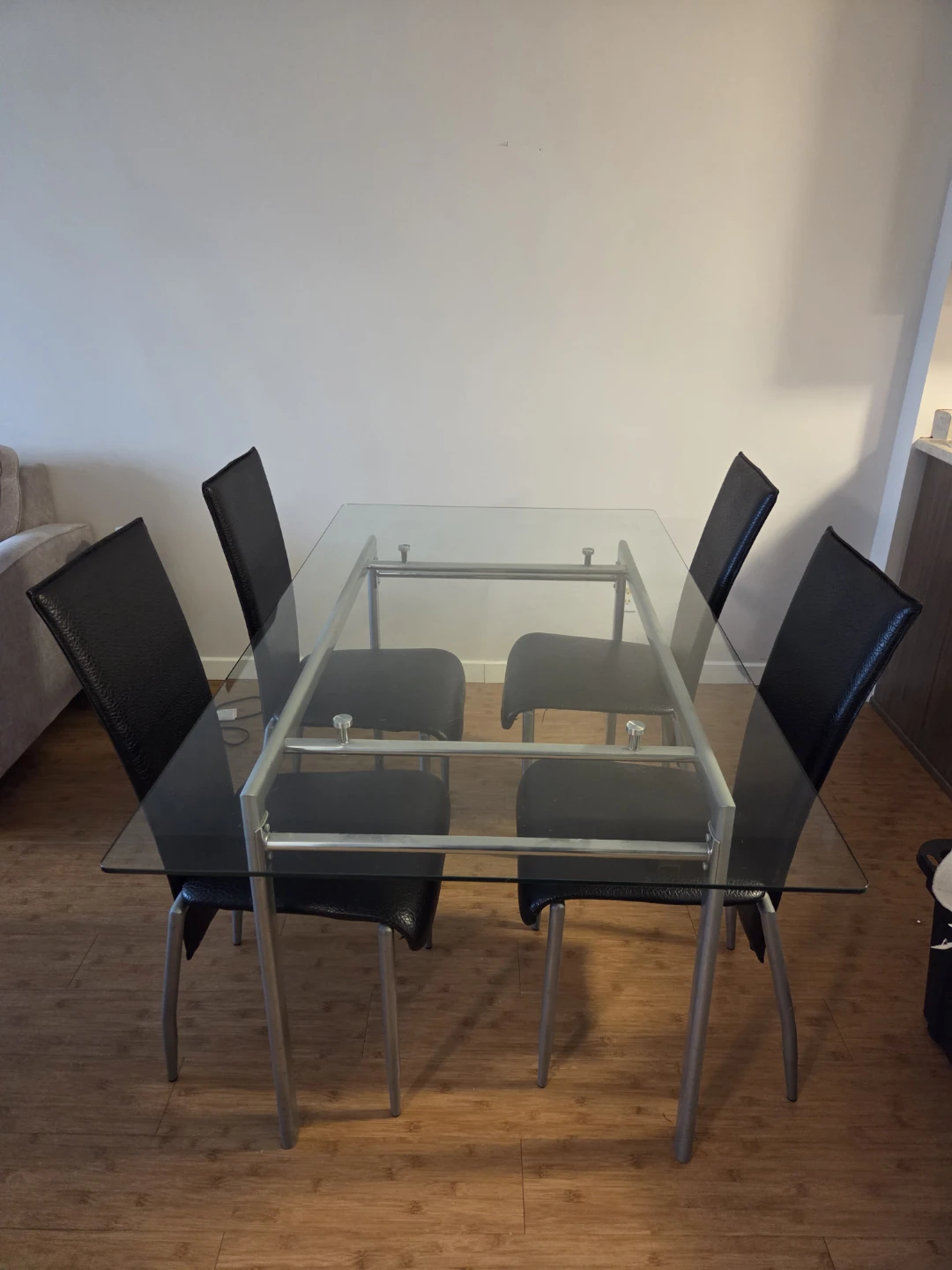 Glass Dining Table with 4 Chairs - photo 3