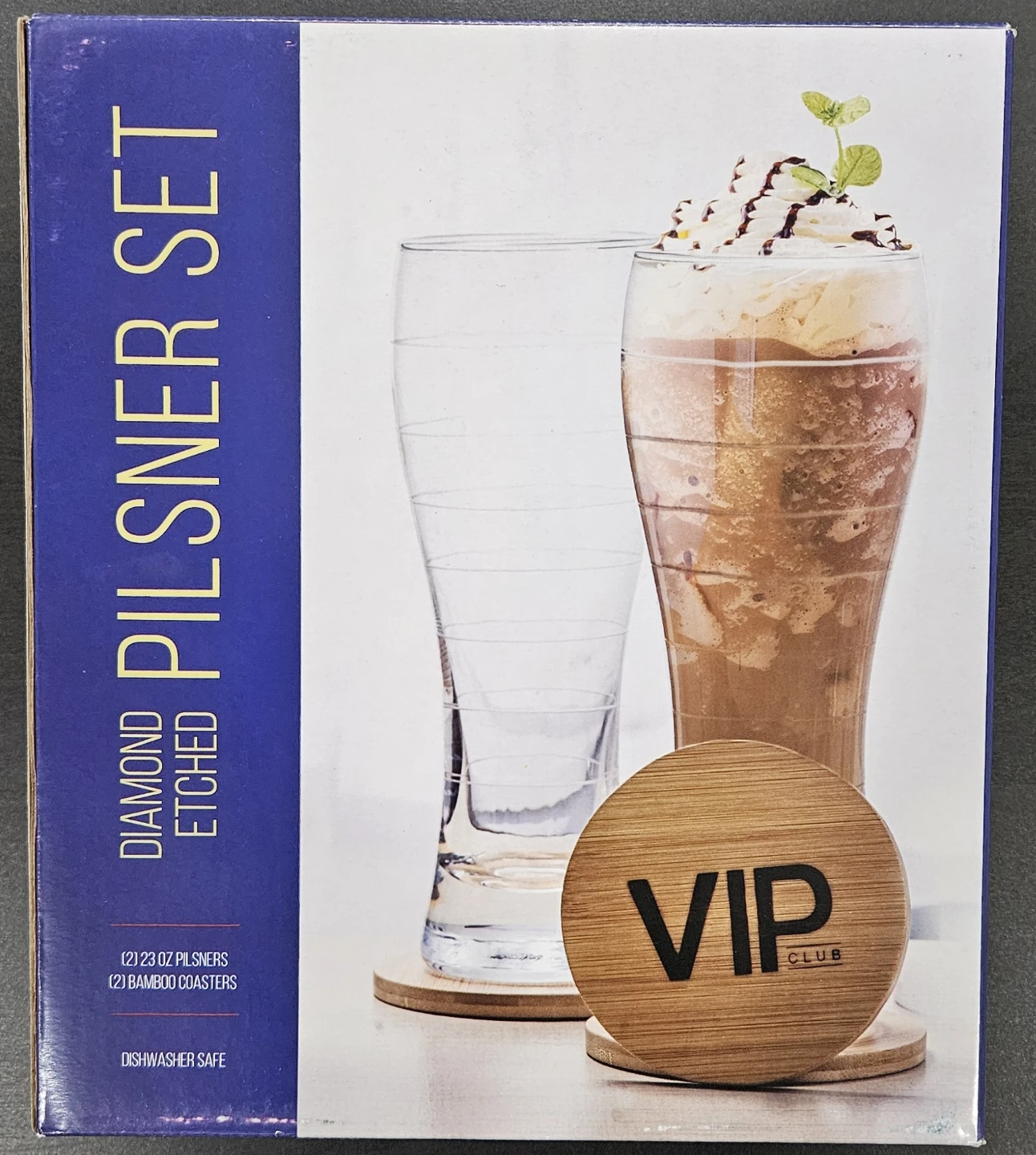 VIP Club Diamond Etched Pilsner Set