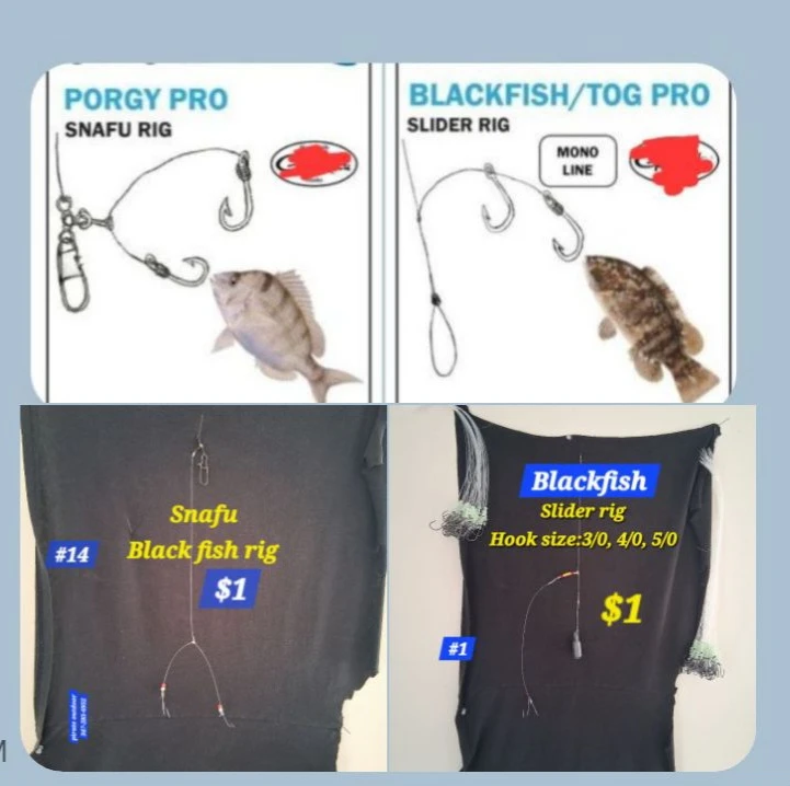12 Blackfish Slider Fishing Rigs with 24 hooks - photo 3