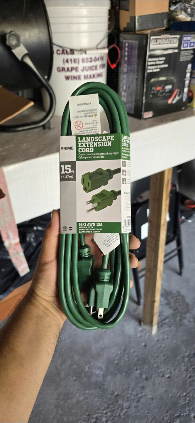 Prime 15 FT GREEN GROUNDED EXTENSION CORD - photo 2