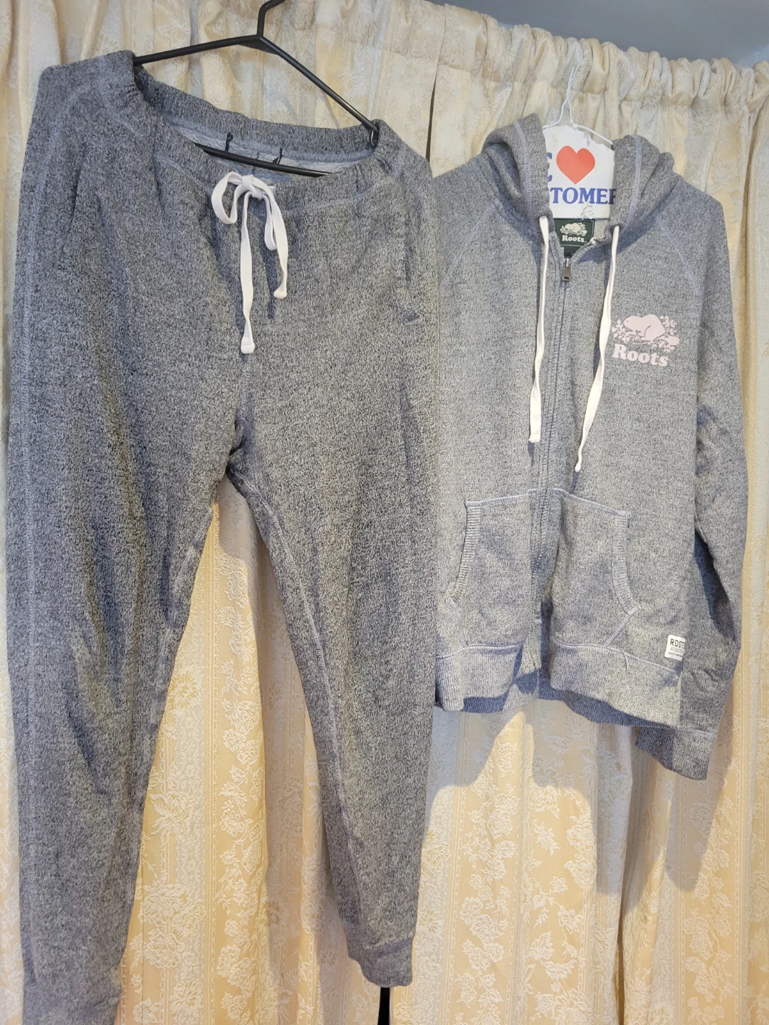 Roots Grey Hoodie and Sweatpants Set