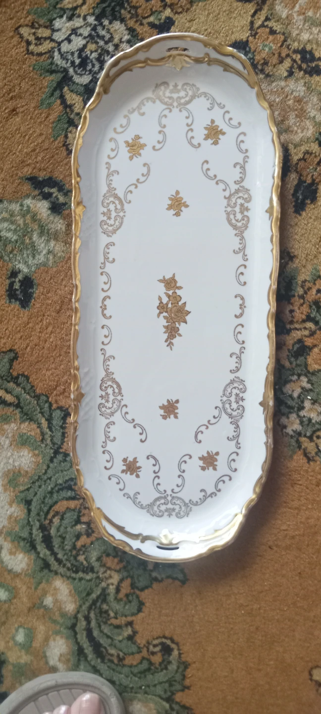 German porcelain    Gold Trimmed Serving Tray - photo 4