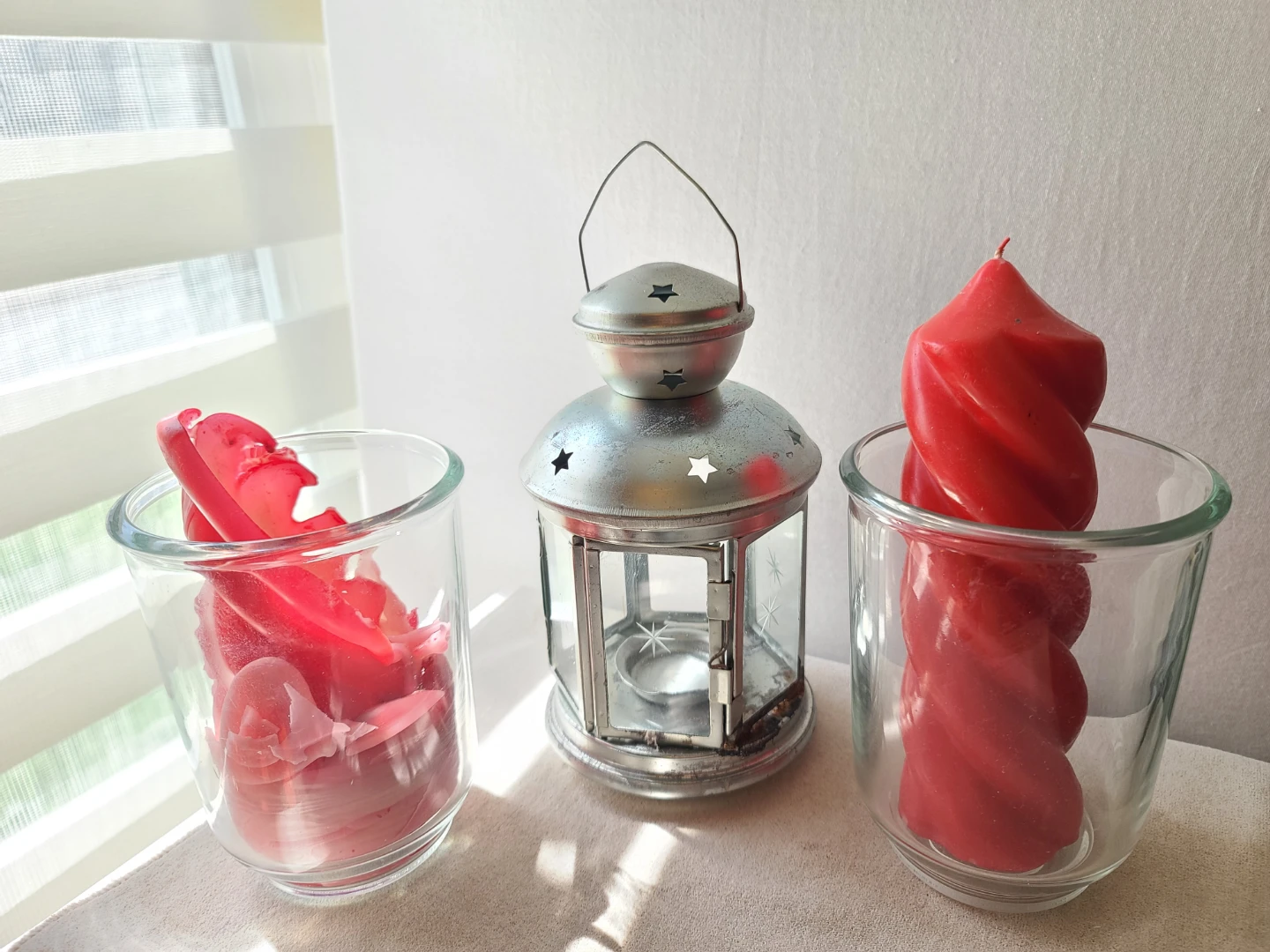 Vintage Metal Candle Lantern & Glass Chamber Stick Set - photo 2