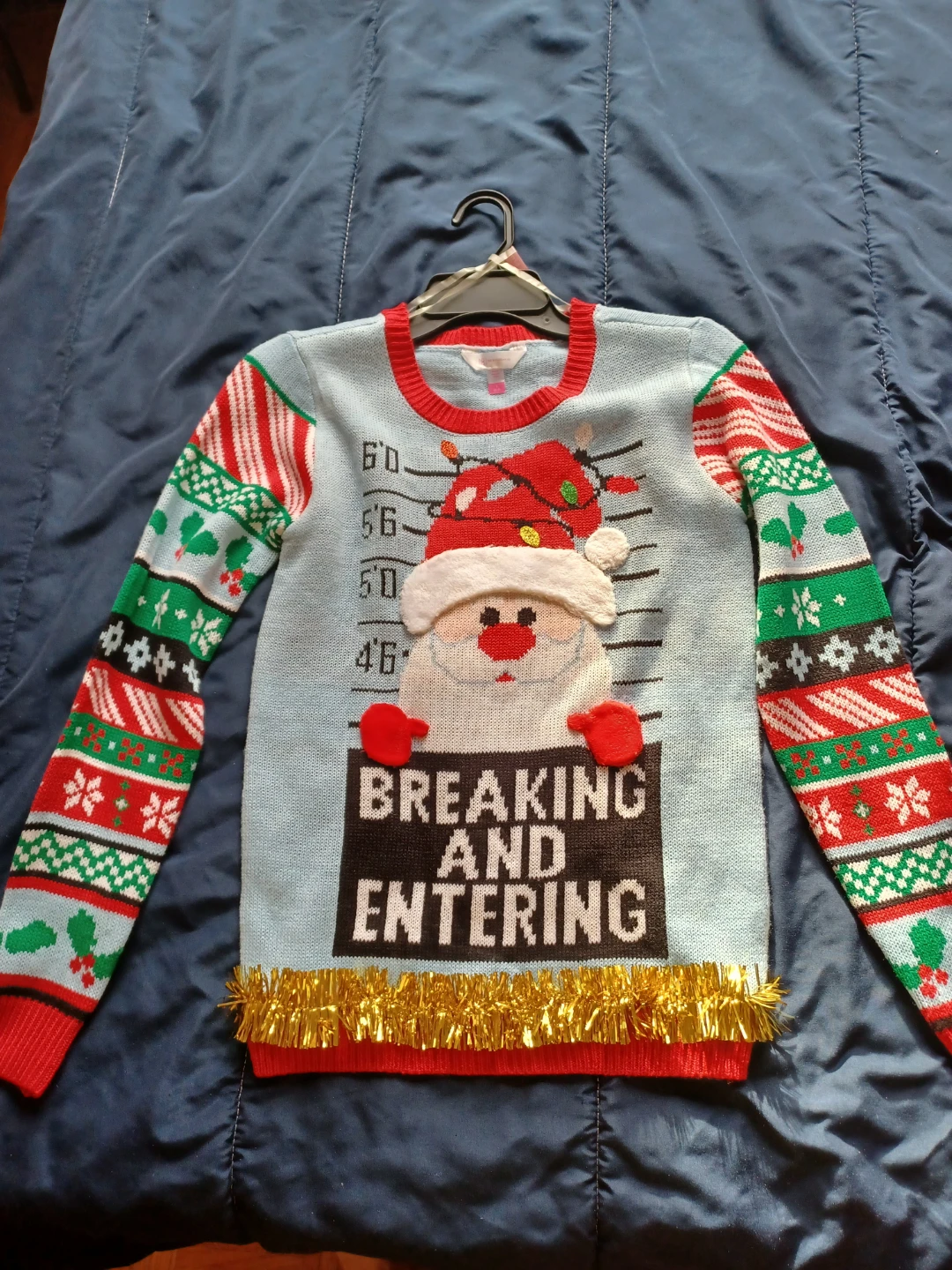 Ugly Christmas Sweater - Santa Breaking and Entering